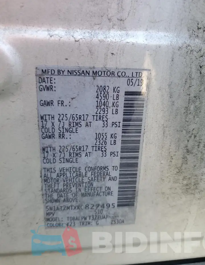 5N1AT2MTXKC827495 Photo# 12