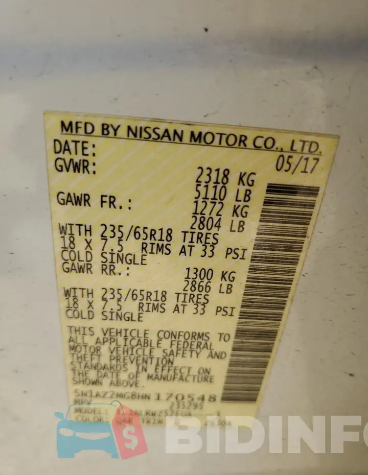5N1AZ2MG8HN170548 Photo# 12