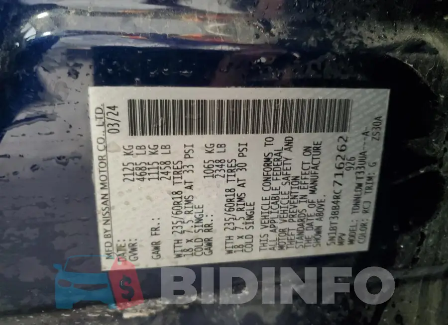 5N1BT3BB4RC716262 Photo# 14