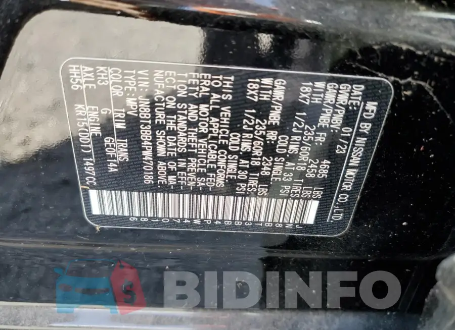 JN8BT3BB4PW470186 Photo# 13