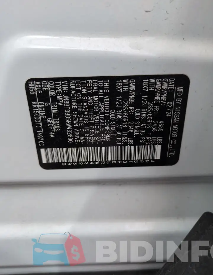 JN8BT3BB5RW432890 Photo# 12