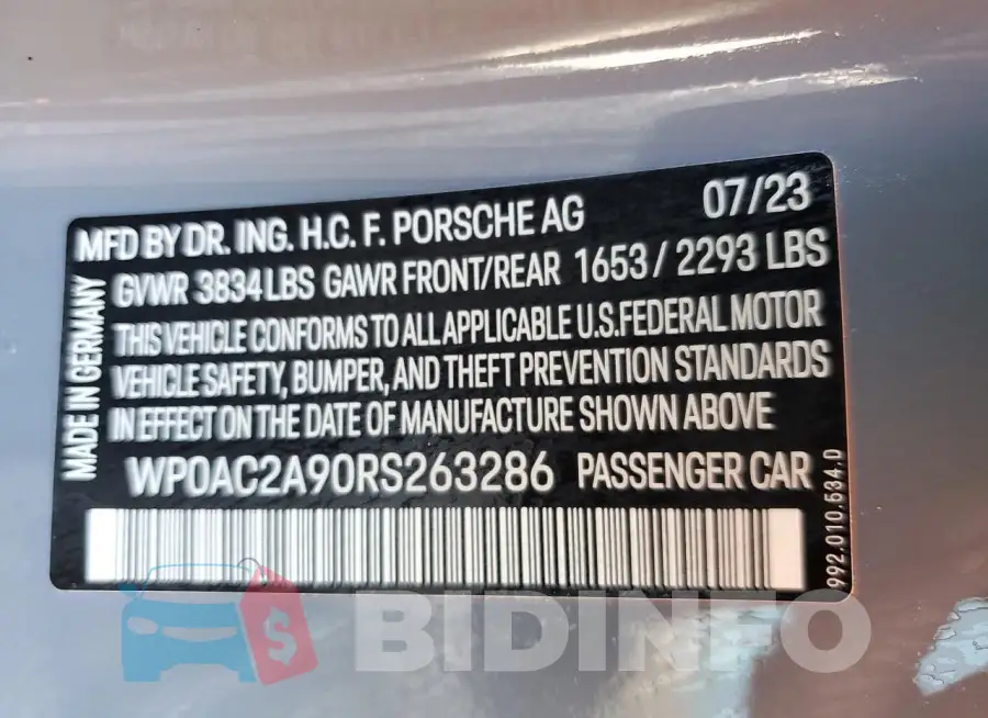 WP0AC2A90RS263286 Photo# 13