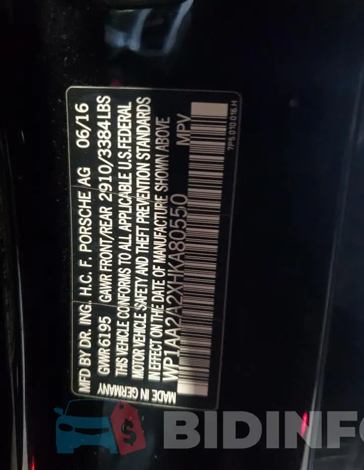 WP1AA2A2XHKA80550 Photo# 13