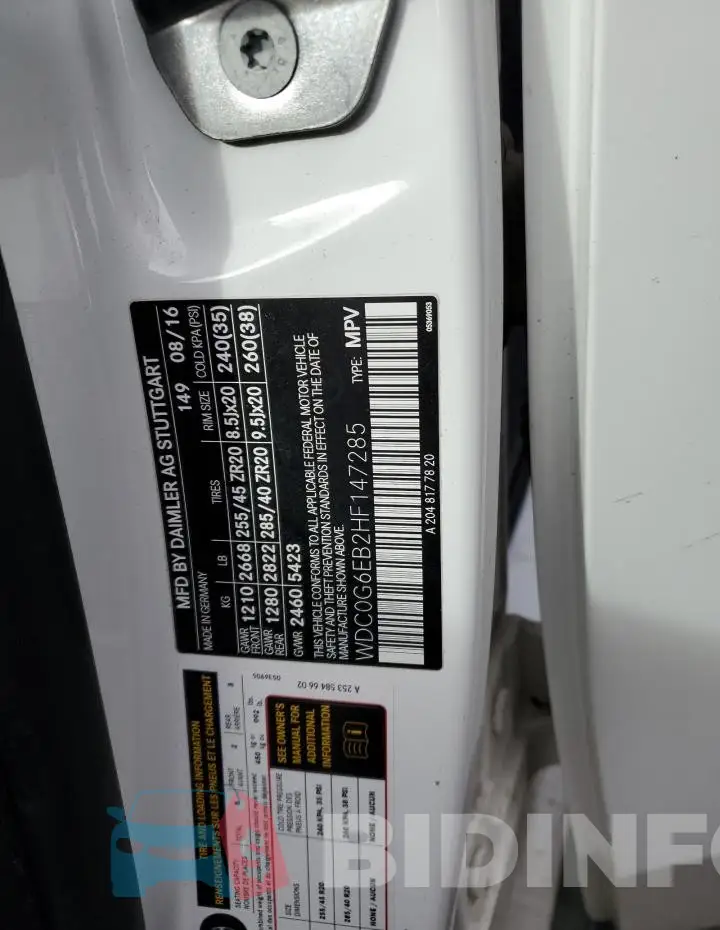 WDC0G6EB2HF147285 Photo# 12