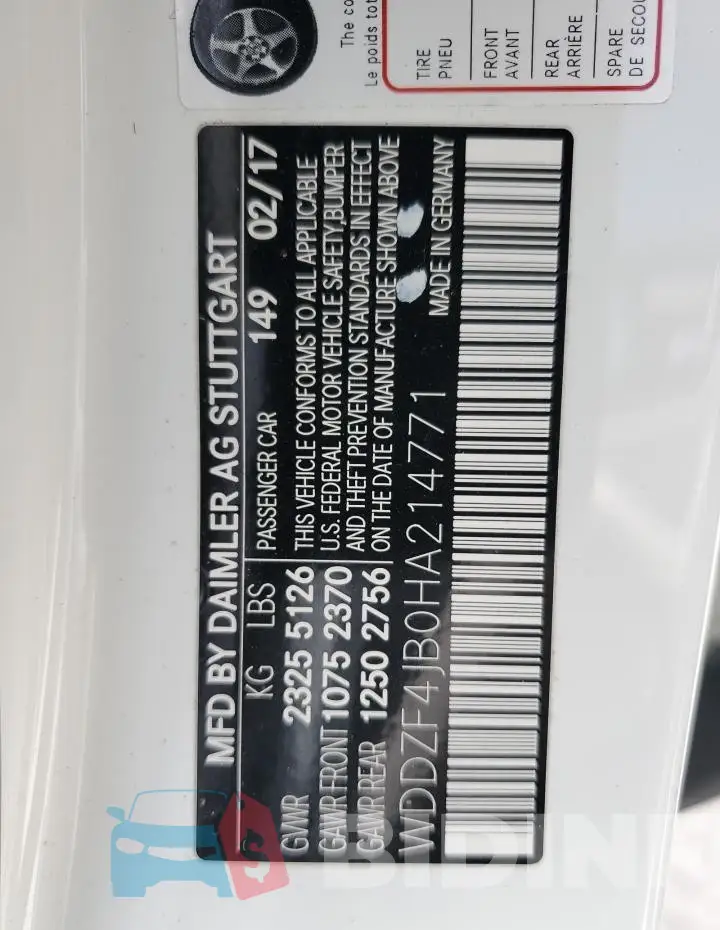 WDDZF4JB0HA214771 Photo# 12