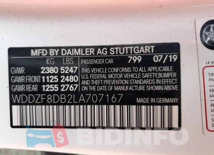 WDDZF8DB2LA707167 Photo# 12