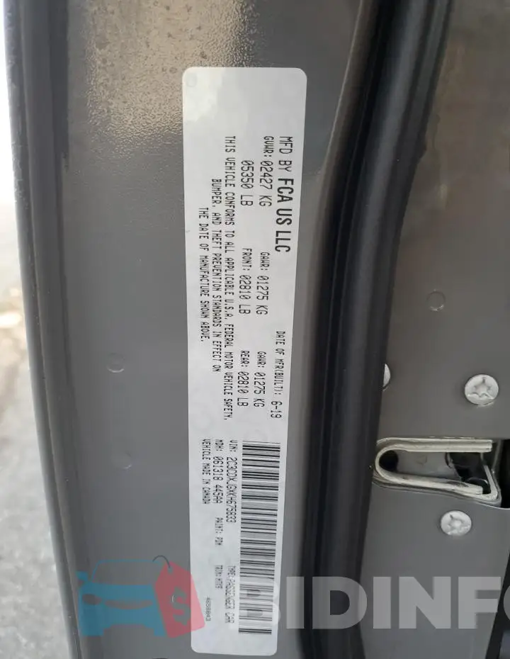 2C3CDXJGXKH675833 Photo# 12