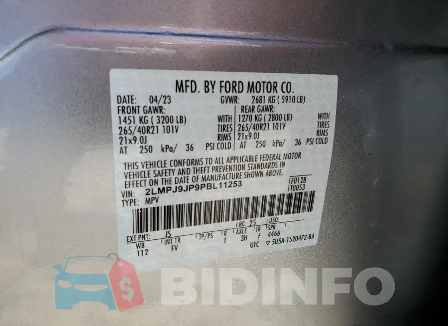 2LMPJ9JP9PBL11253 Photo# 14