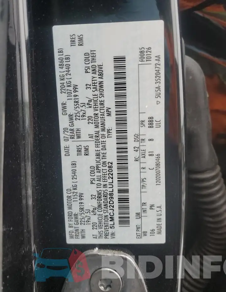 5LMCJ2D98LUL22082 Photo# 13