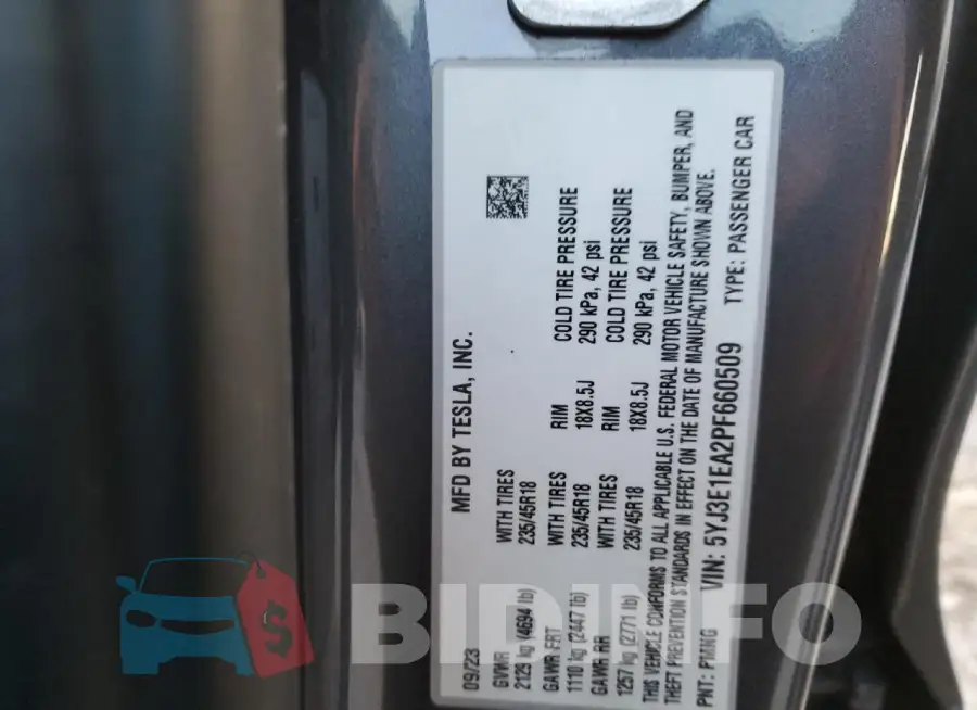 5YJ3E1EA2PF660509 Photo# 12