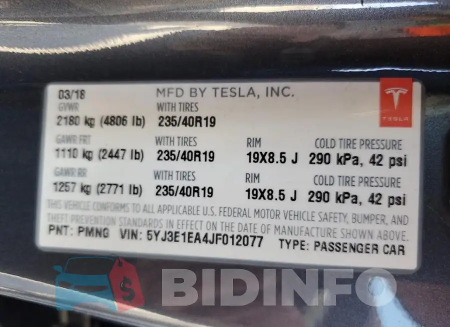 5YJ3E1EA4JF012077 Photo# 12