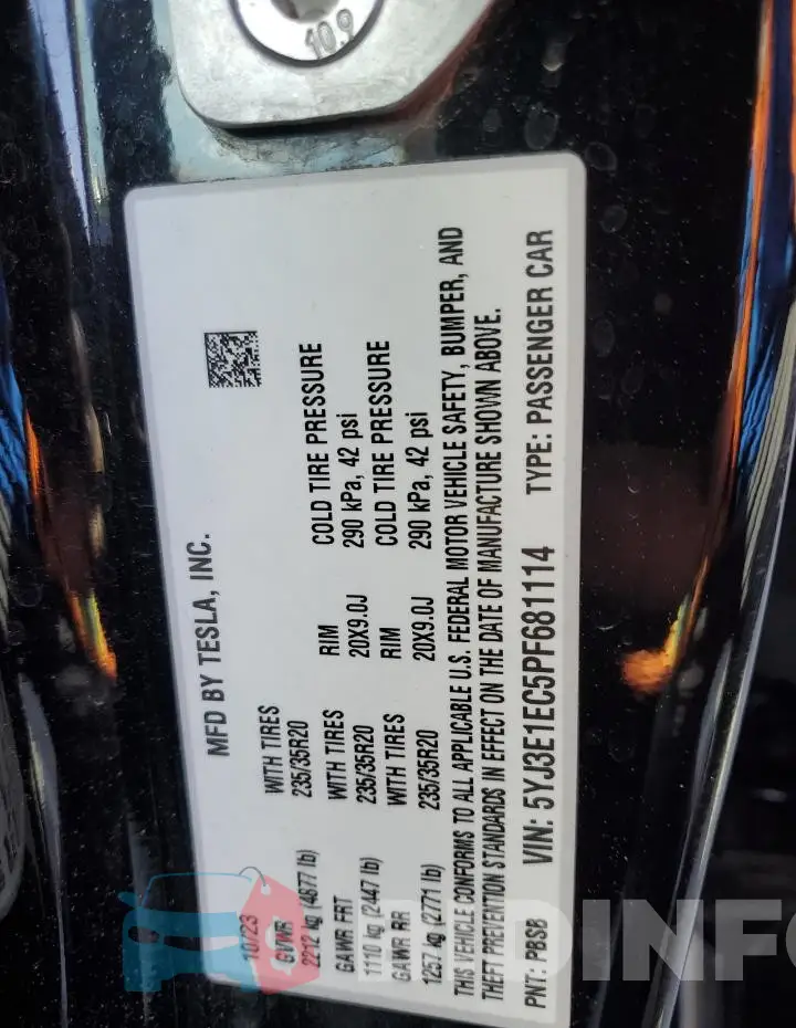 5YJ3E1EC5PF681114 Photo# 12