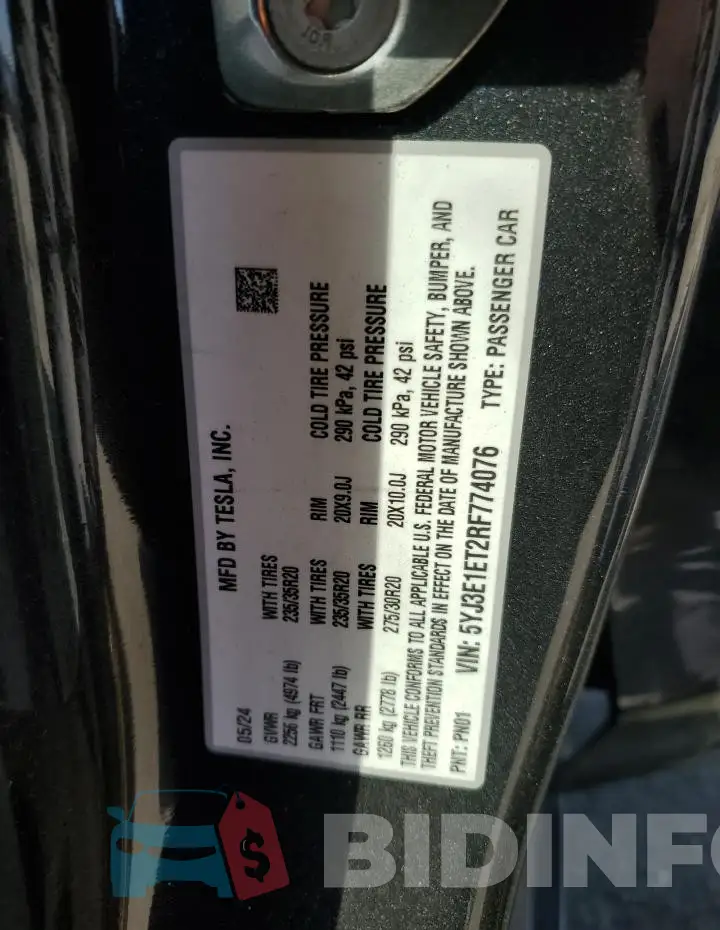 5YJ3E1ET2RF774076 Photo# 12