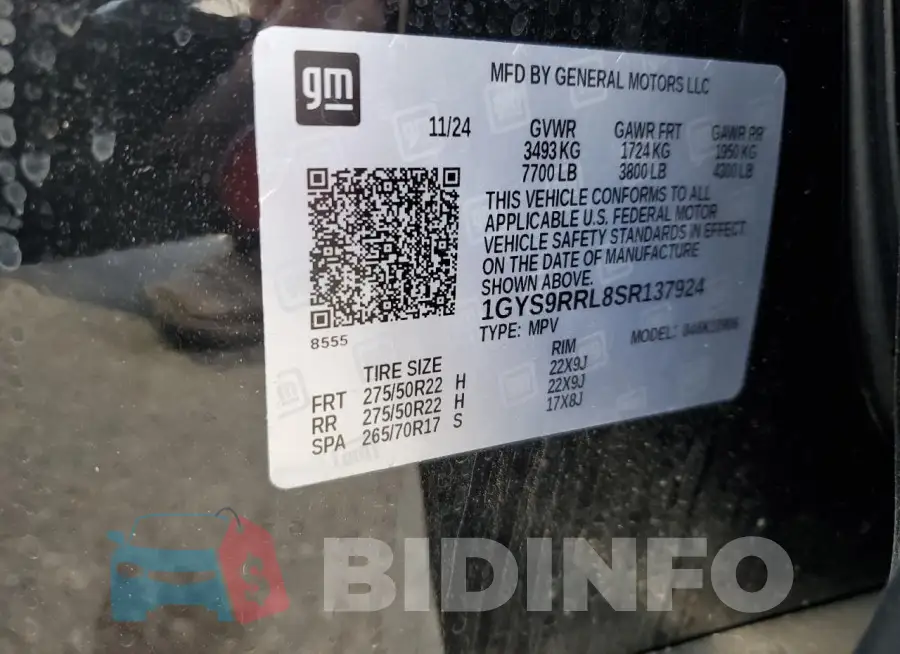 1GYS9RRL8SR137924 Photo# 13