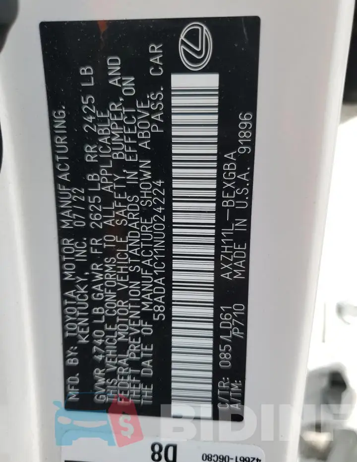 58ADA1C11NU024224 Photo# 13