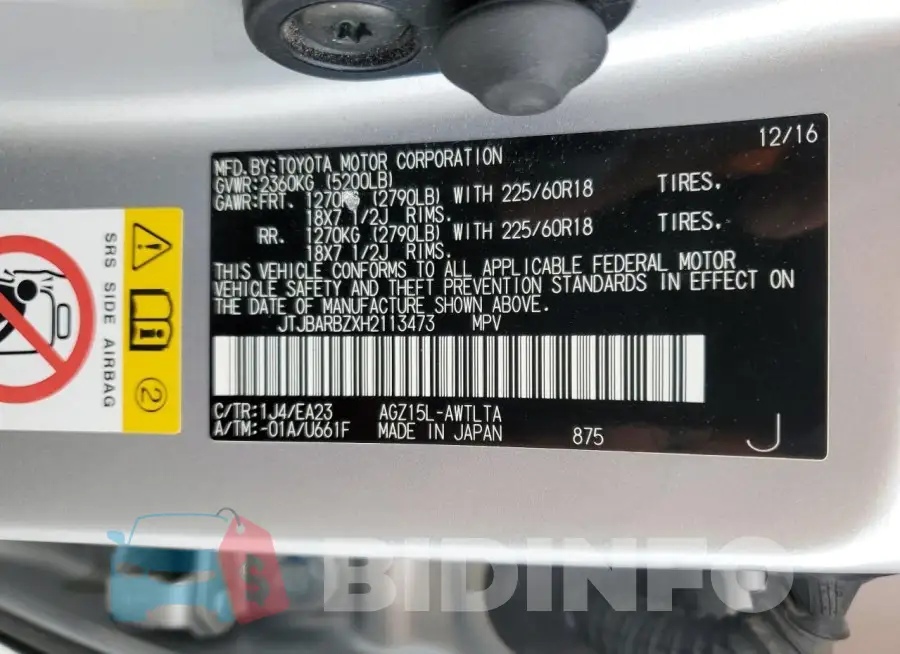 JTJBARBZXH2113473 Photo# 13
