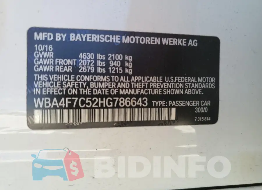 WBA4F7C52HG786643 Photo# 12