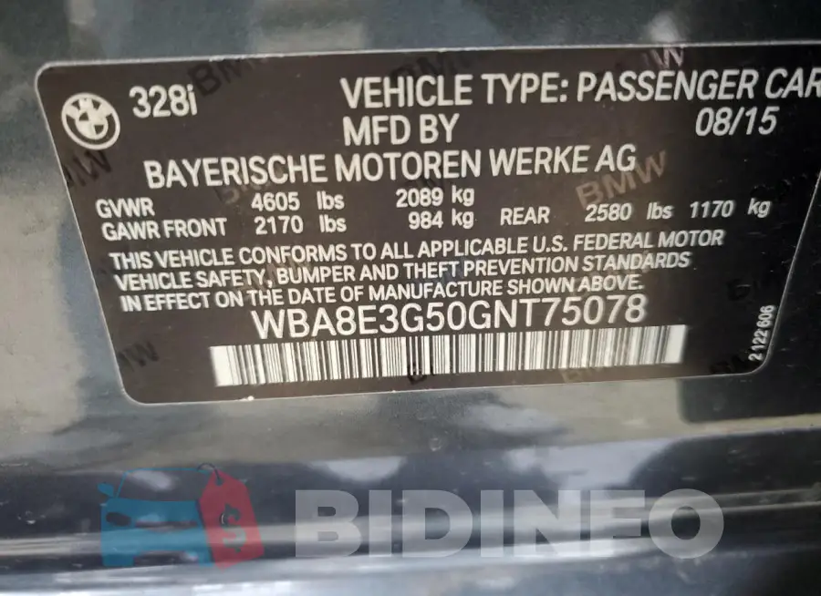 WBA8E3G50GNT75078 Photo# 12