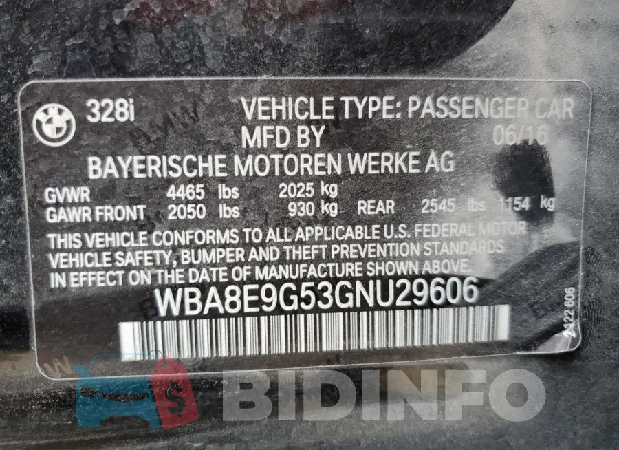 WBA8E9G53GNU29606 Photo# 12