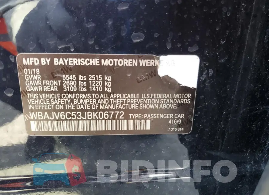 WBAJV6C53JBK06772 Photo# 12