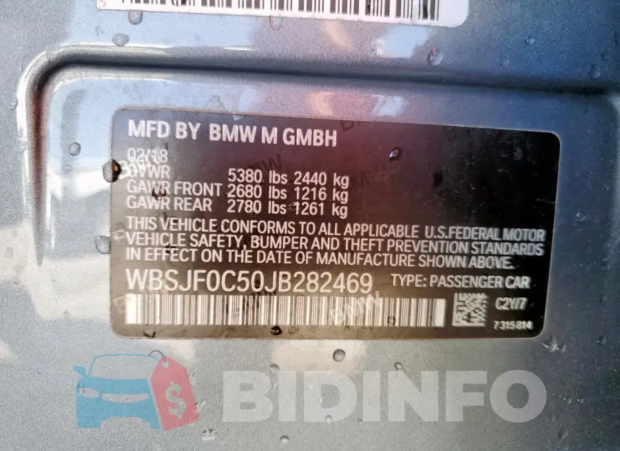 WBSJF0C50JB282469 Photo# 12