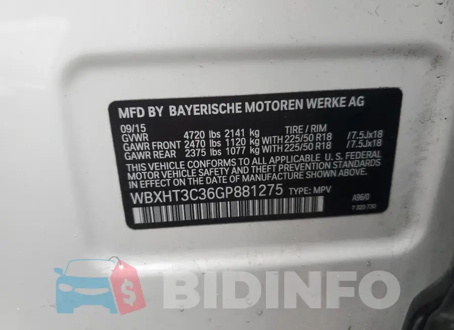 WBXHT3C36GP881275 Photo# 13