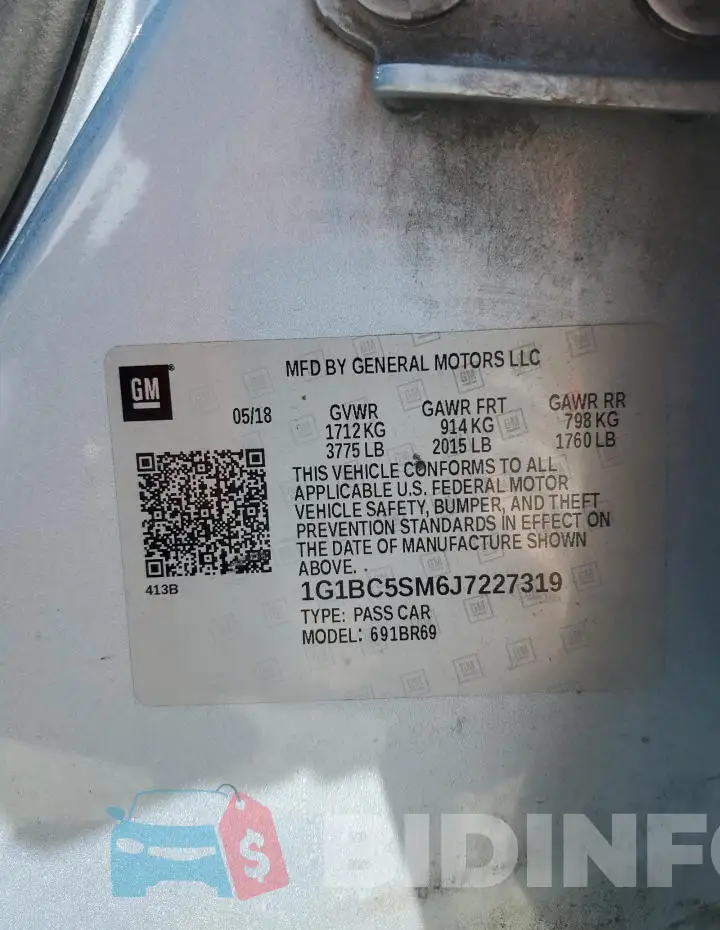 1G1BC5SM6J7227319 Photo# 12