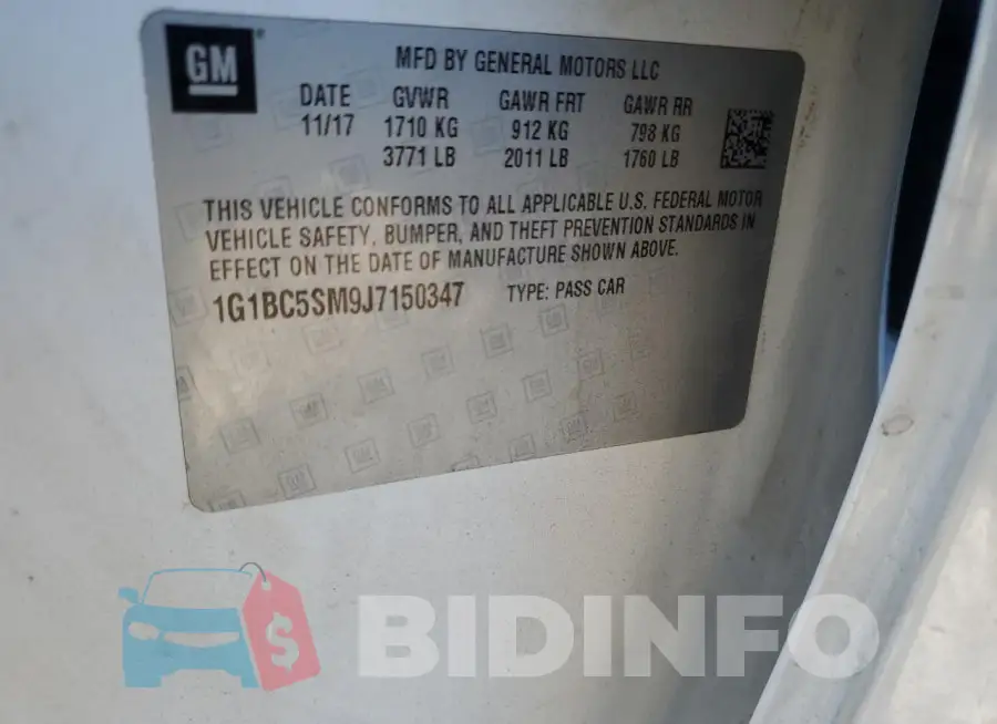 1G1BC5SM9J7150347 Photo# 12
