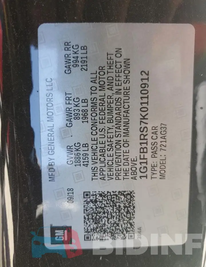 1G1FB1RS7K0110912 Photo# 12
