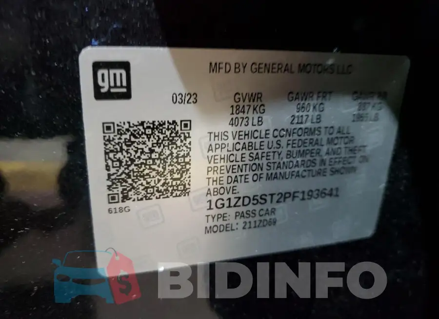 1G1ZD5ST2PF193641 Photo# 12