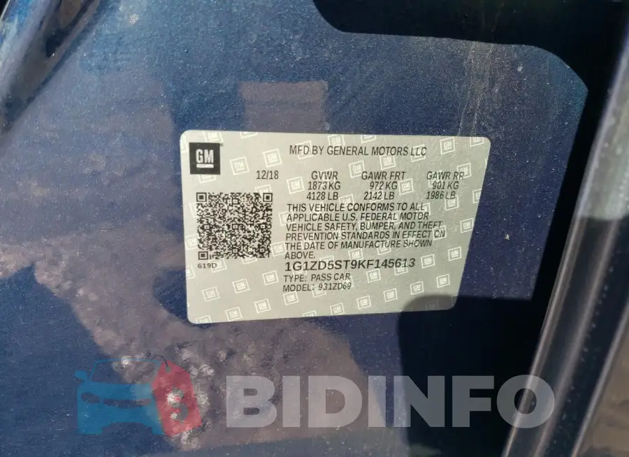 1G1ZD5ST9KF145613 Photo# 12