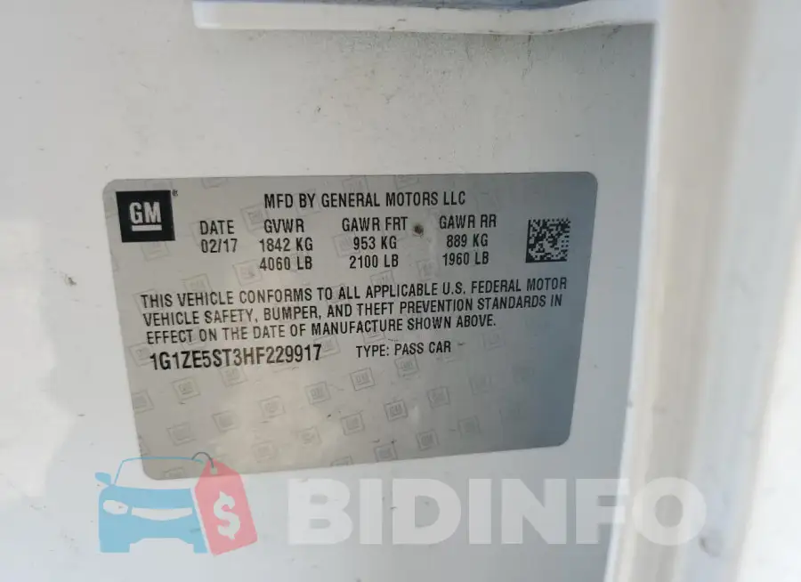 1G1ZE5ST3HF229917 Photo# 12