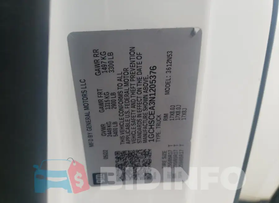 1GCHSCEA3N1205376 Photo# 12