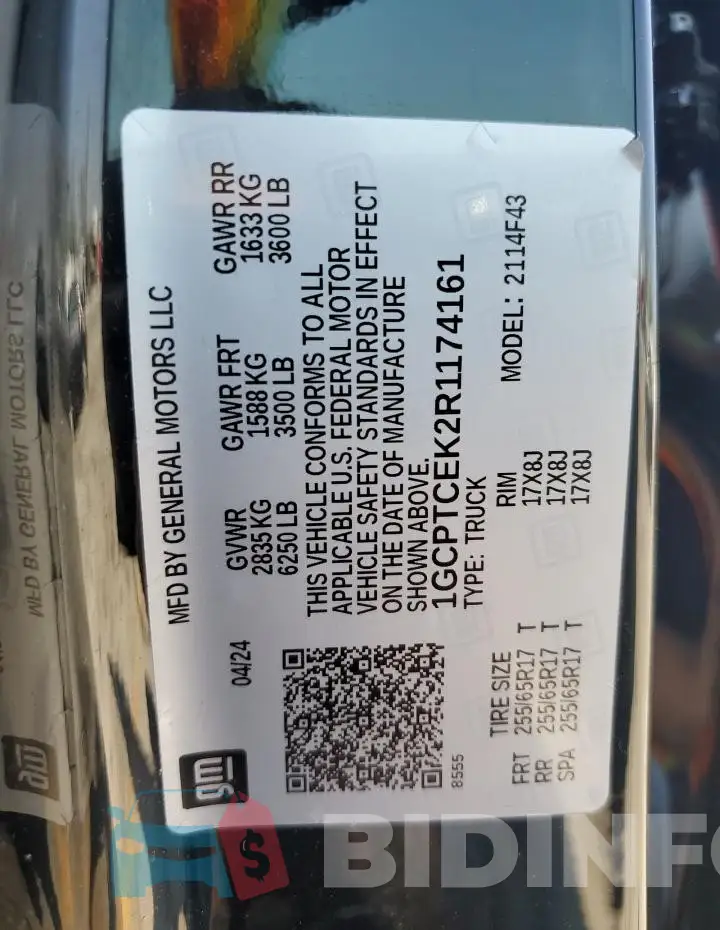 1GCPTCEK2R1174161 Photo# 13
