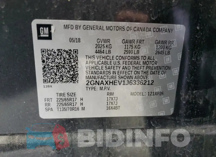 2GNAXHEV1J6336212 Photo# 13