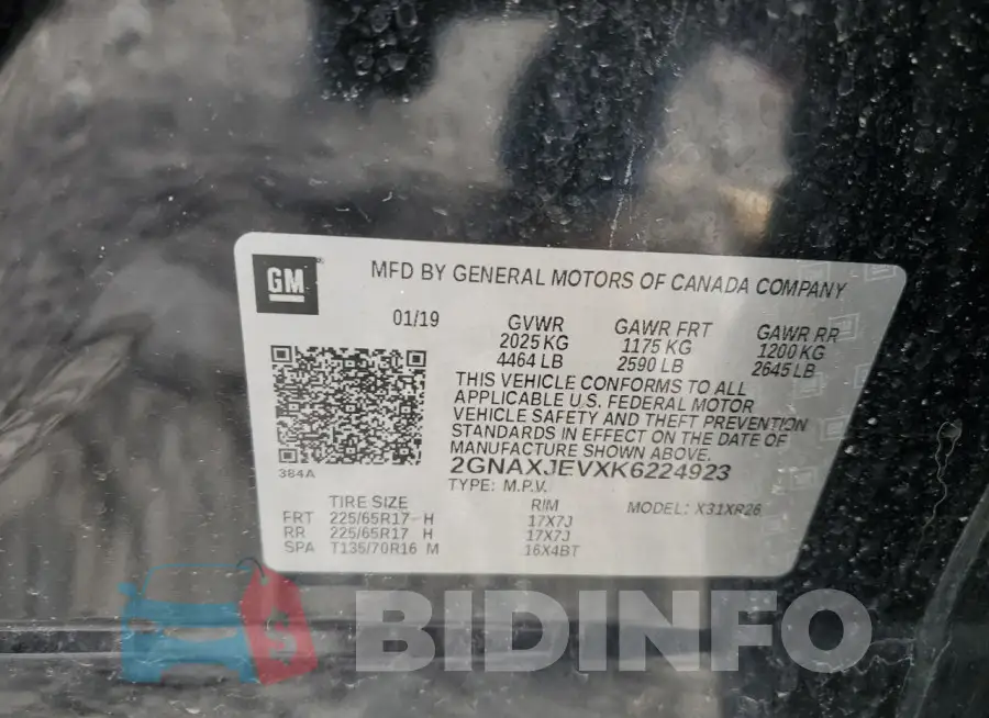 2GNAXJEVXK6224923 Photo# 13
