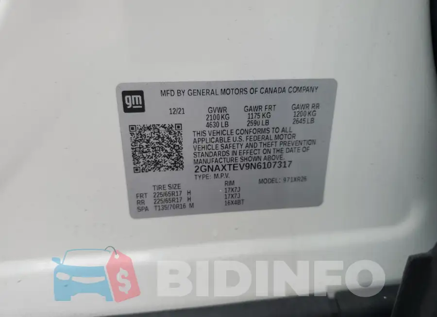 2GNAXTEV9N6107317 Photo# 13