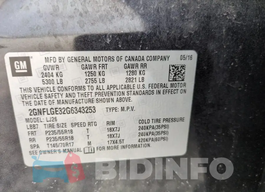 2GNFLGE32G6343253 Photo# 13