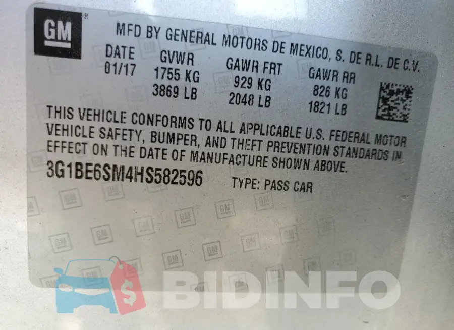 3G1BE6SM4HS582596 Photo# 13