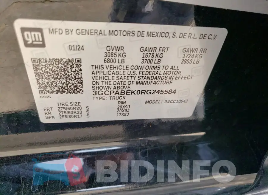 3GCPABEK0RG245584 Photo# 13