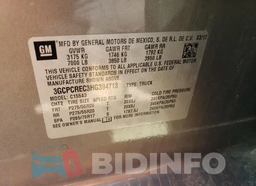 3GCPCREC3HG394713 Photo# 13
