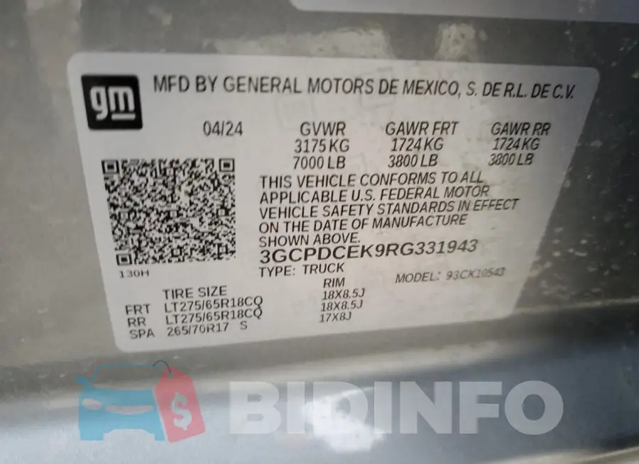 3GCPDCEK9RG331943 Photo# 12