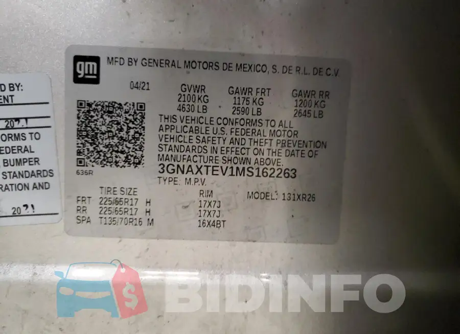 3GNAXTEV1MS162263 Photo# 13