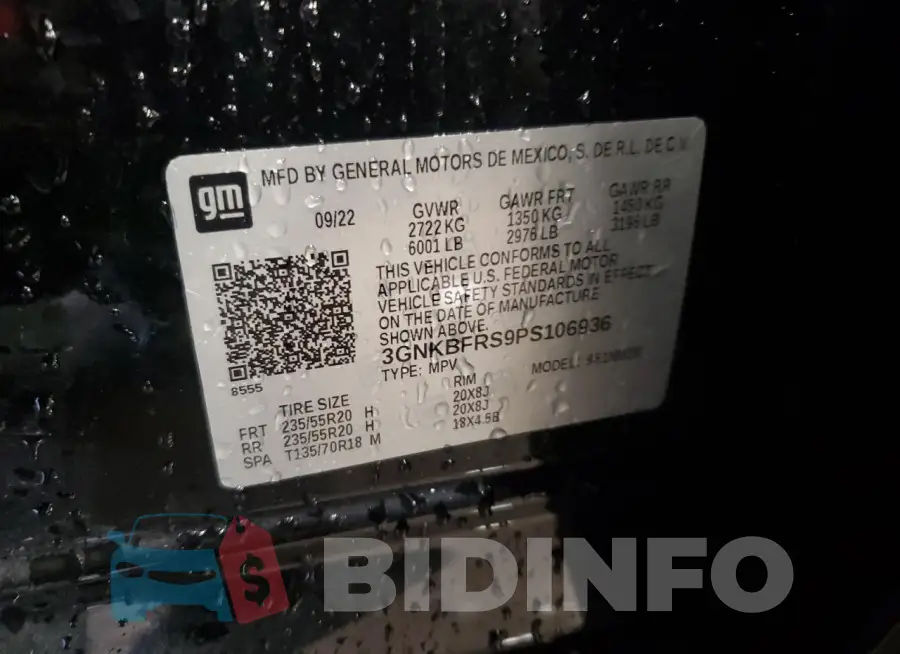 3GNKBFRS9PS106936 Photo# 14