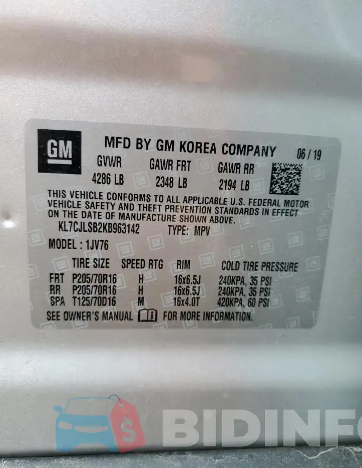 KL7CJLSB2KB963142 Photo# 12