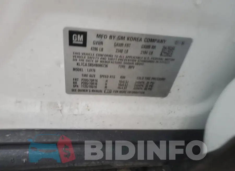 KL7CJLSB5HB086736 Photo# 13