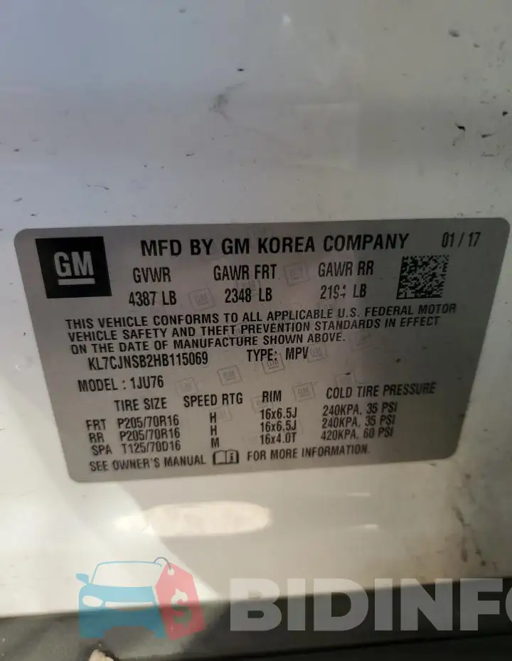KL7CJNSB2HB115069 Photo# 12