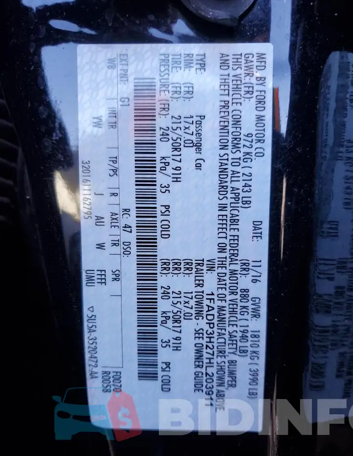 1FADP3H27HL203911 Photo# 12