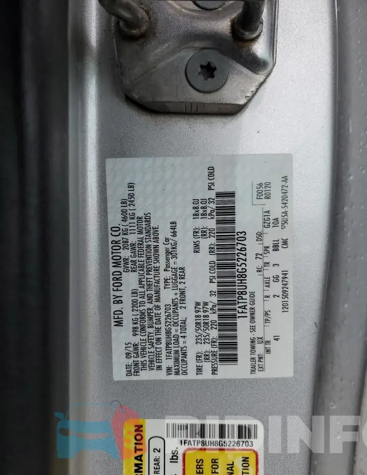 1FATP8UH8G5226703 Photo# 12