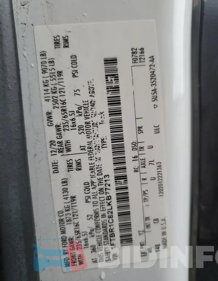 1FTBR1C82LKB77213 Photo# 13